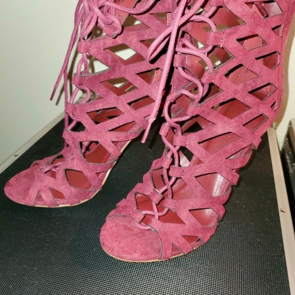 Charlotte Russe Pink Gladiator Heels